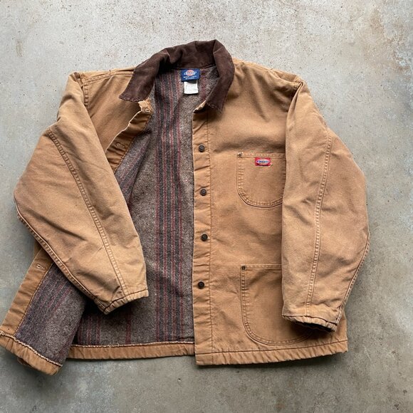 Vintage Dickies Chore Jacket Blanket Lined Tan Duck Canvas Men's XXL - Picture 3 of 13